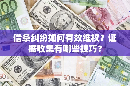 济南借条纠纷如何有效维权？证据收集有哪些技巧？